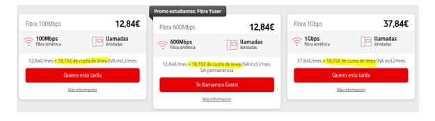 vodafone cuota de linea